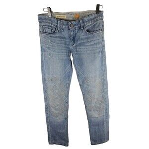 Anthropologie Pilcro Size 25 Hyphen Slim Boyfriend Floral Embroidered Jeans